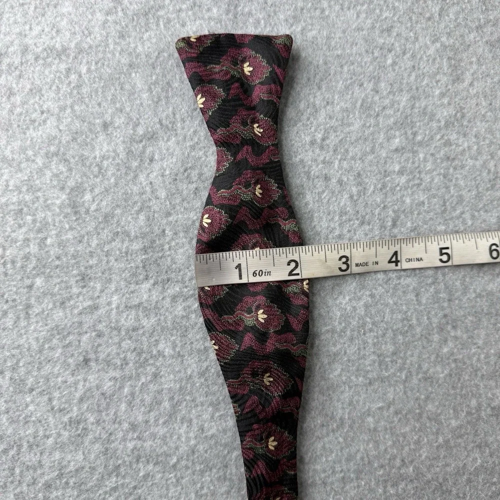 Giorgio Armani Bow Tie Burgundy And Black Floral Formal Event